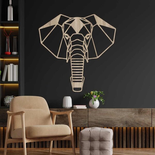 Decorațiune murală din lemn cu cap de elefant | LOXOD