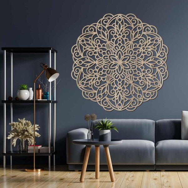 Mandala din lemn pentru perete, decor floral | MELLANY