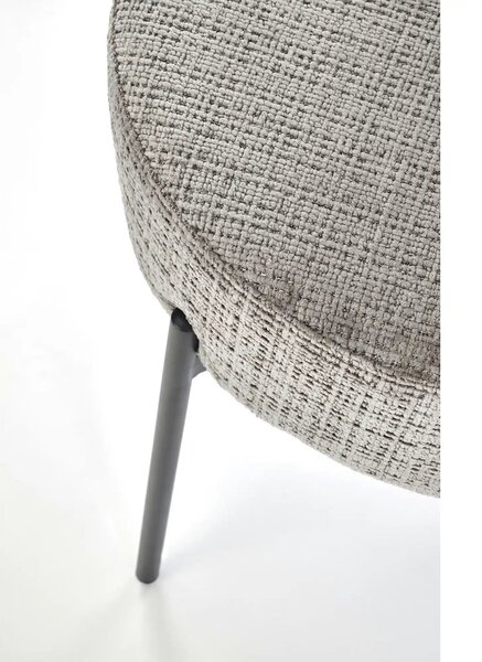 Scaun K590, gri - Cremona 96, stofa catifelata/otel, 55x66x80 cm