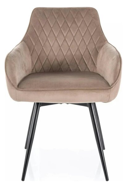 Scaun MARLO, bej inchis - Bluvel 40, stofa catifelata/metal, 55x58x88