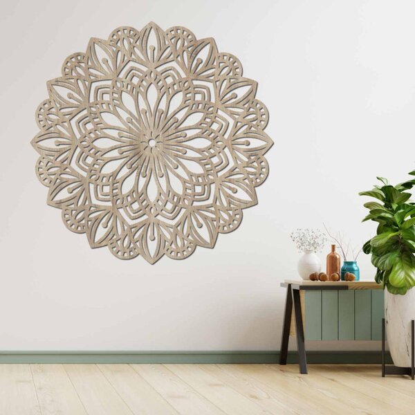 Decorațiune murală cu mandală din lemn | PETALUM