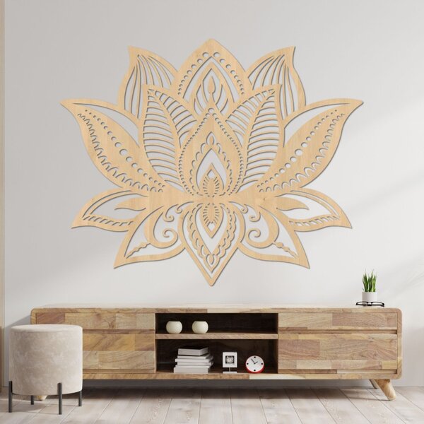 Pictură murală din lemn cu floare de lotus | LOTONIS