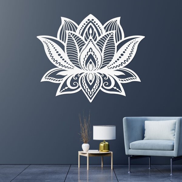 Pictură murală din lemn cu floare de lotus | LOTONIS