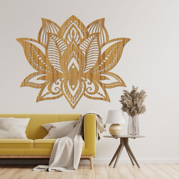Pictură murală din lemn cu floare de lotus | LOTONIS