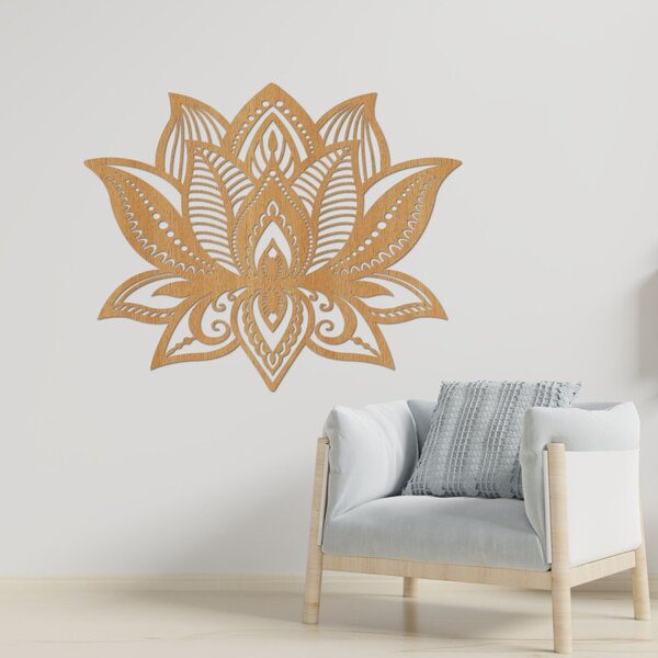 Pictură murală din lemn cu floare de lotus | LOTONIS