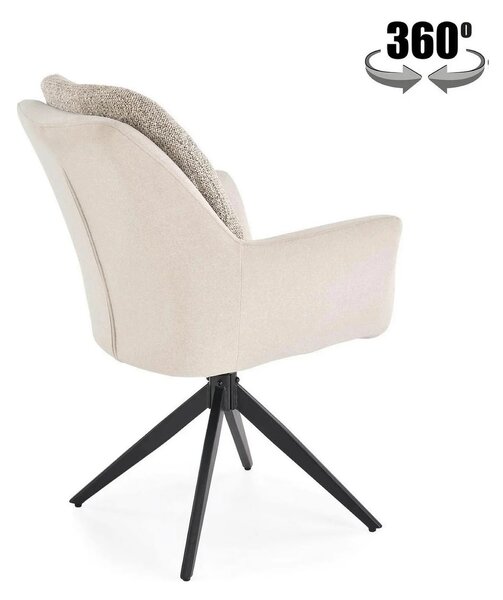 Scaun K591, gri deschis/negru, stofa clasica/otel, 65x73x94 cm
