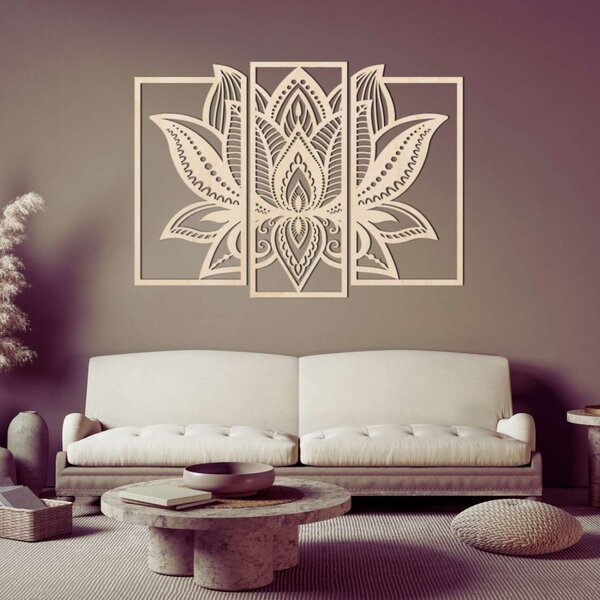 Impresionantă floare de lotus decorativă din lemn | PURUS