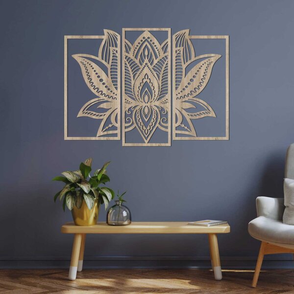 Decorațiune de perete din mai multe piese Floare de lotus | FLORIDUS