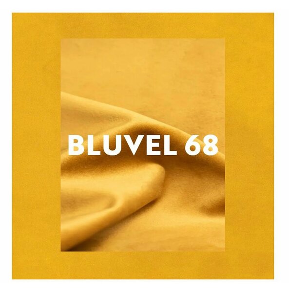 Scaun MONTI, galben curry - Bluvel 68, stofa catifelata/metal, 51x44x8