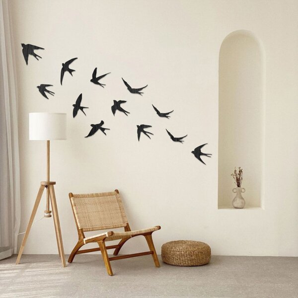 Decorațiuni murale din lemn cu păsări zburătoare | FLOCK