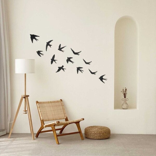 Decorațiuni murale din lemn cu păsări zburătoare | FLOCK