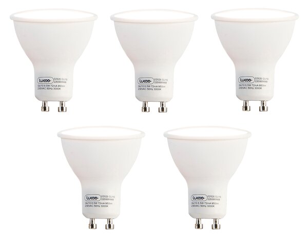 Set de 5 becuri LED GU10 8.5W 950lm 3000K