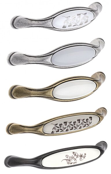 Maner Margarita 96 mm Maro / porțelan bej / floare