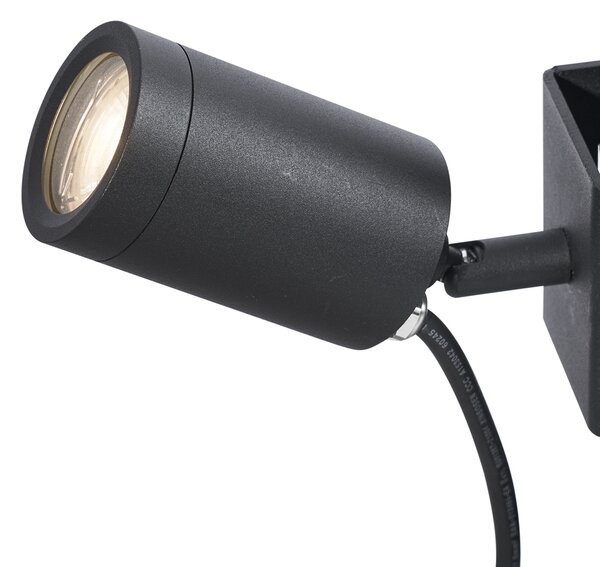 Spot exterior negru pentru copac GU10 50mm rotativ și înclinabil IP65 - Solo