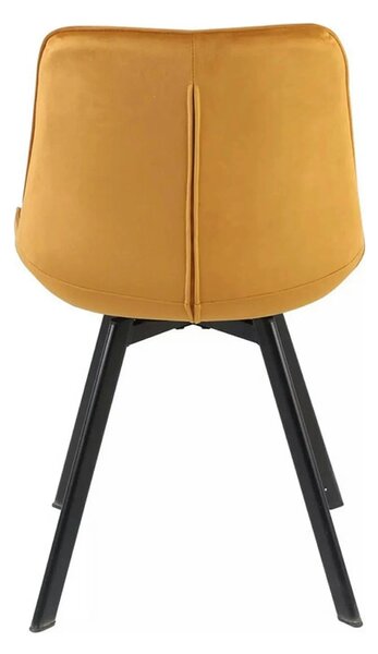 Scaun MONTI, galben curry - Bluvel 68, stofa catifelata/metal, 51x44x8