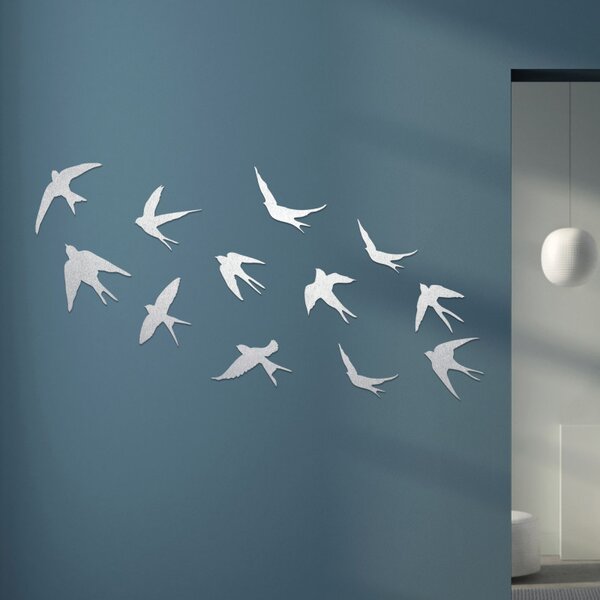 Decorațiuni murale din lemn cu păsări zburătoare | FLOCK