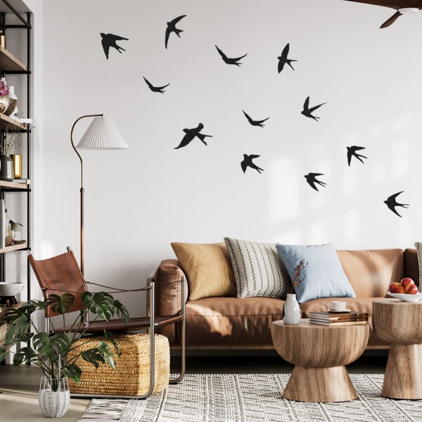 Decorațiuni murale – rândunele, păsări zburătoare din lemn, artă inspirată din natură | HEJNO