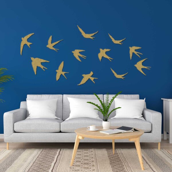 Decorațiuni murale din lemn cu păsări zburătoare | FLOCK