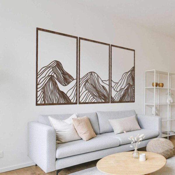 Decorațiune elegantă din lemn cu motive de munți | MAUTANIS