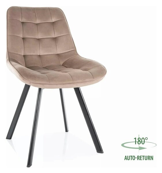 Scaun MONTI, bej inchis - Bluvel 40, stofa catifelata/metal, 51x60x88