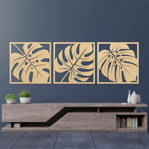 Decorațiune murală din lemn cu monstera | SALAS