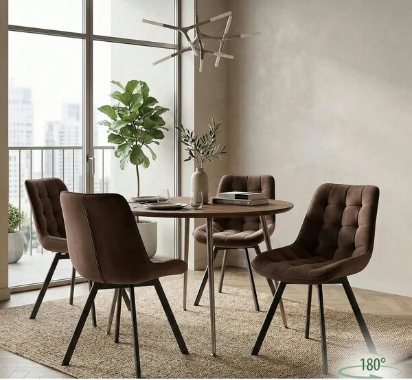 Scaun MONTI, cappuccino - Bluvel 38, stofa catifelata/metal, 51x60x88