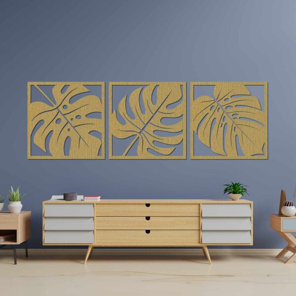 Decorațiune murală din lemn cu monstera | SALAS