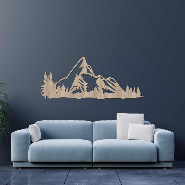Pictură pe lemn Panoramă montană – Decorațiune murală modernă din lemn | TANA