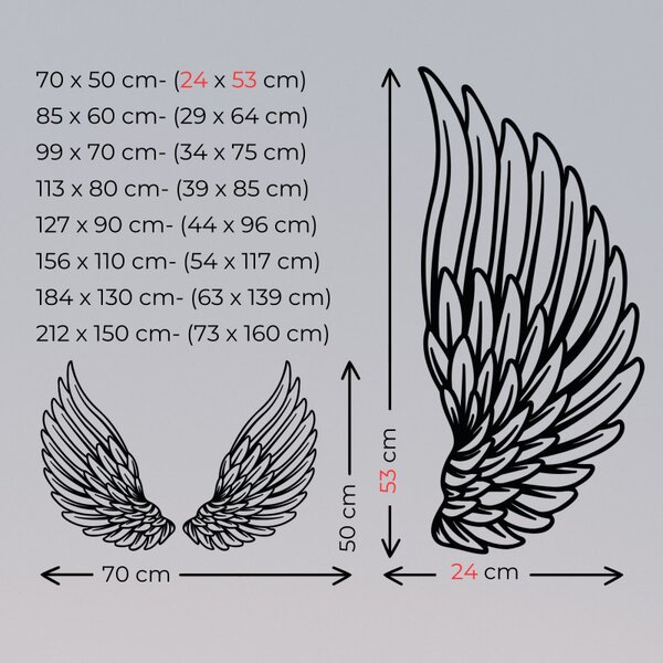 Decorațiune murală excepțională din lemn, aripi de înger | ANGELIC