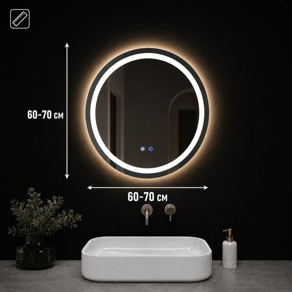 Oglindă de baie cu iluminare LED integrată 3 culori Doris