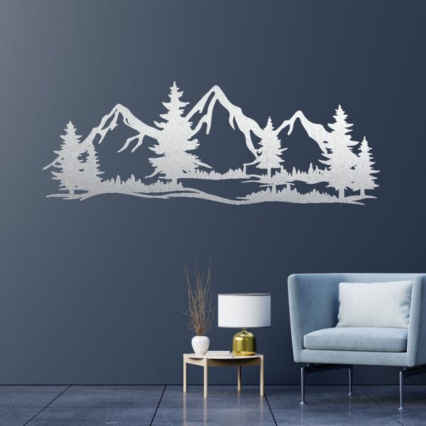Decorațiune murală din lemn - munți și păduri impunătoare | MAGNA