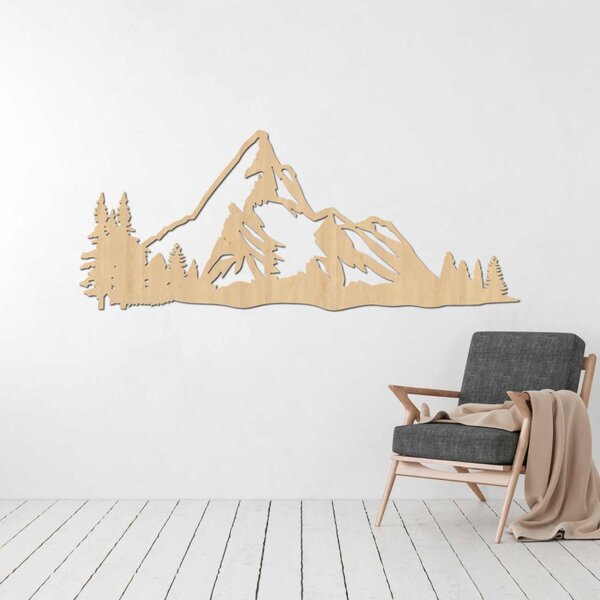 Pictură pe lemn Panoramă montană – Decorațiune murală modernă din lemn | TANA