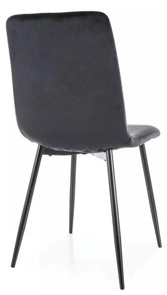 Scaun DAREN, negru - Bluvel 19, stofa catifelata/metal, 45x39x91 cm
