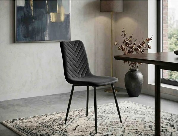 Scaun DAREN, negru - Bluvel 19, stofa catifelata/metal, 45x39x91 cm