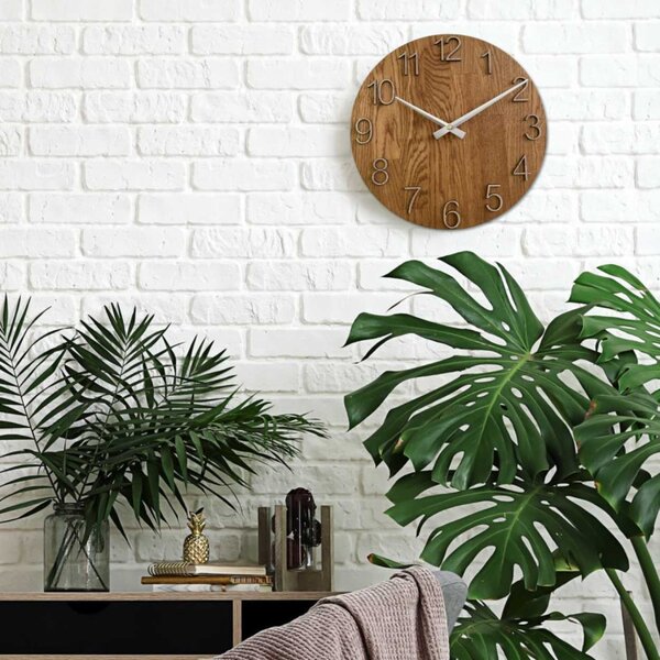 Ceas de perete din stejar masiv, design minimalist | UNITARIY