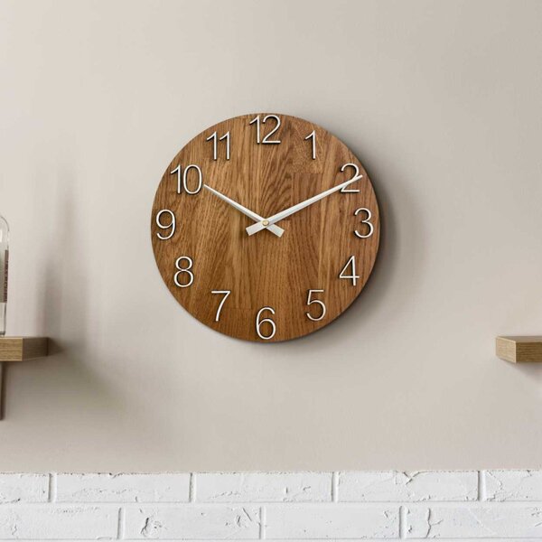 Ceas de perete din stejar masiv, design minimalist | UNITARIY