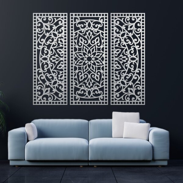 Panou mandala din trei piese pentru decorarea peretelui | AURELIA