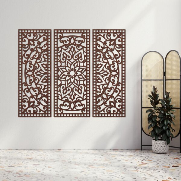 Panou mandala din trei piese pentru decorarea peretelui | AURELIA