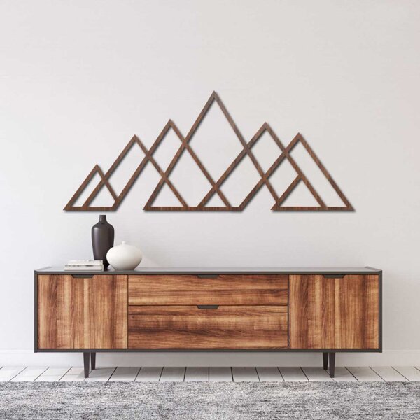 Pictură murală din lemn cu munți geometrici | APALATU