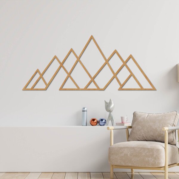 Pictură murală din lemn cu munți geometrici | APALATU