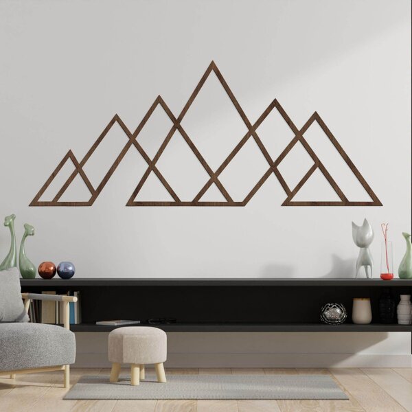 Pictură murală din lemn cu munți geometrici | APALATU