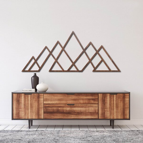Pictură murală din lemn cu munți geometrici | APALATU
