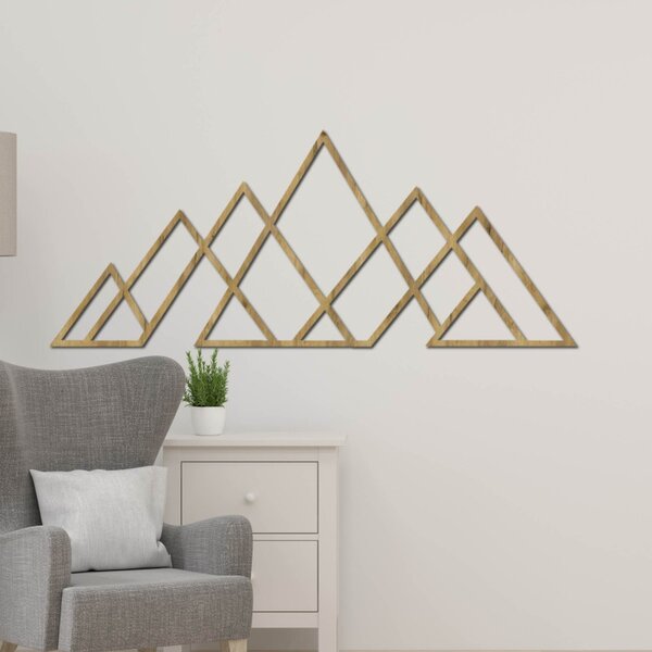 Pictură murală din lemn cu munți geometrici | APALATU
