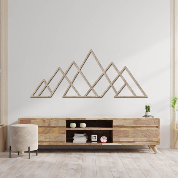 Pictură murală din lemn cu munți geometrici | APALATU