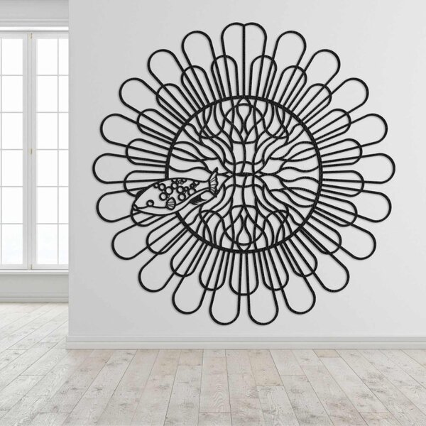 Pictură murală din lemn cu motiv floral | VJUSI