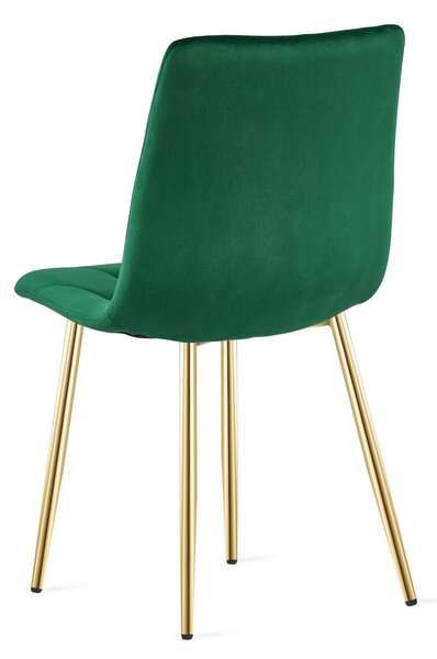Verde scaun bucatarie LIBRA din catifea cu picioare aurii