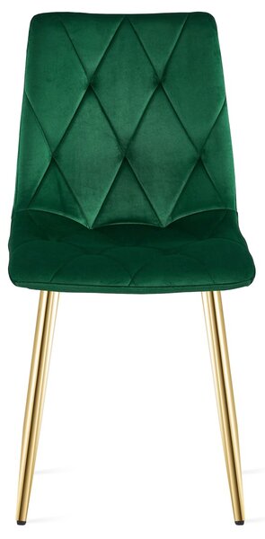 Verde scaun bucatarie LIBRA din catifea cu picioare aurii