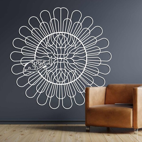 Pictură murală din lemn cu motiv floral | VJUSI