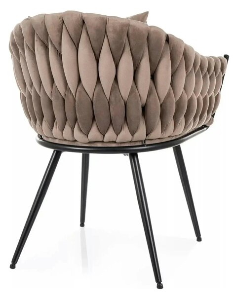 Scaun NUVO, bej inchis - Bluvel 40, stofa catifelata/metal, 62x47x86 c