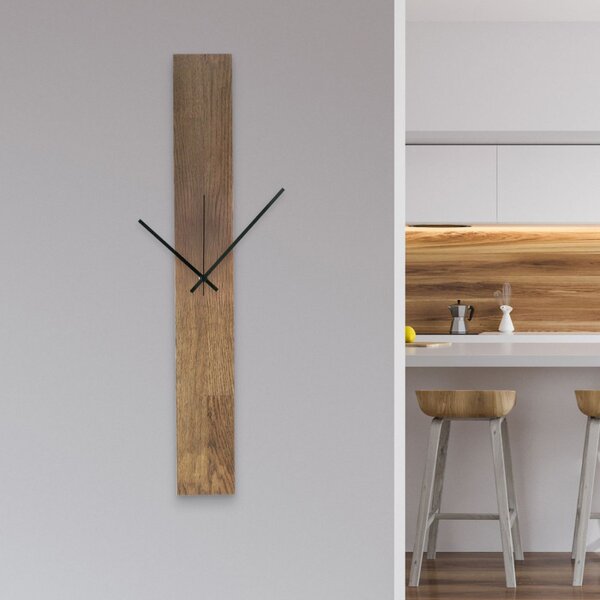 Ceas de perete elegant din lemn, design negru - TERRA